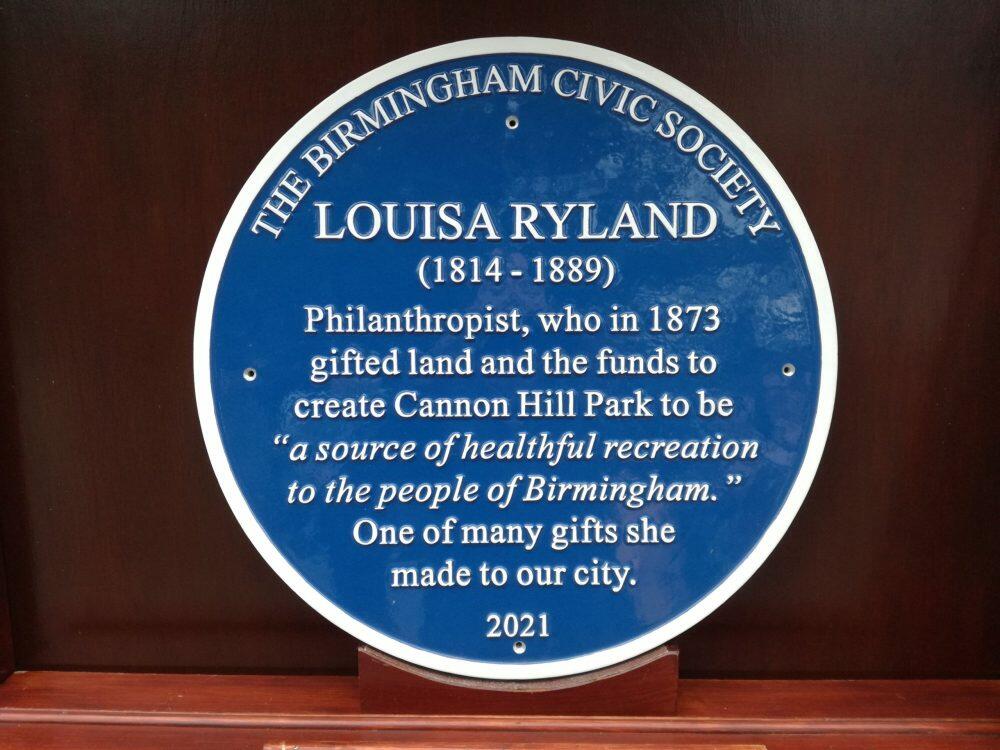 A blue plaque for Louisa Ryland