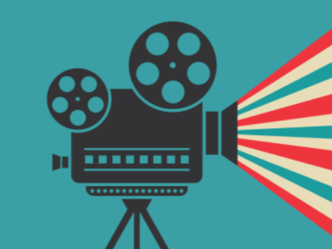 An illustration of a film reel camera