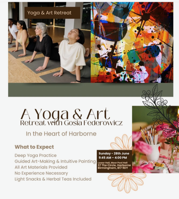 Yoga and art retreat poster