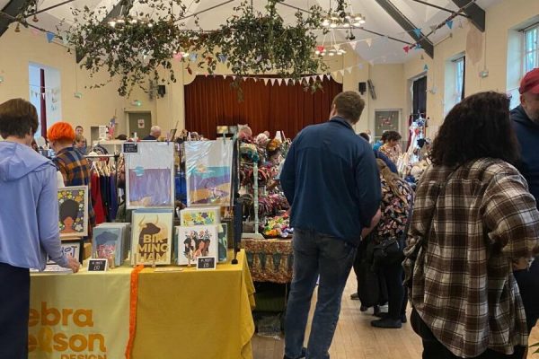 A craft market in Moor Pool Hall