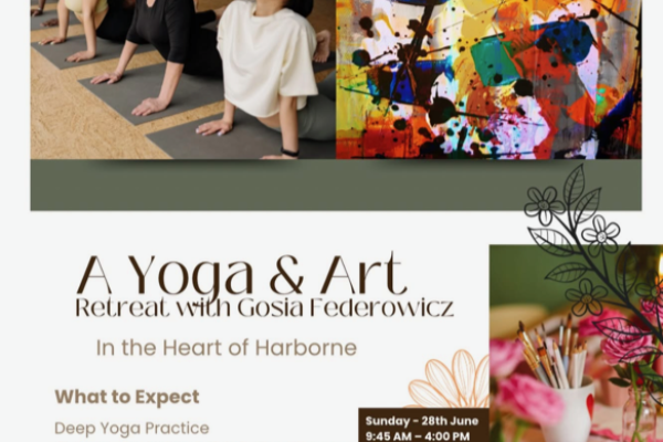 Yoga and art retreat poster